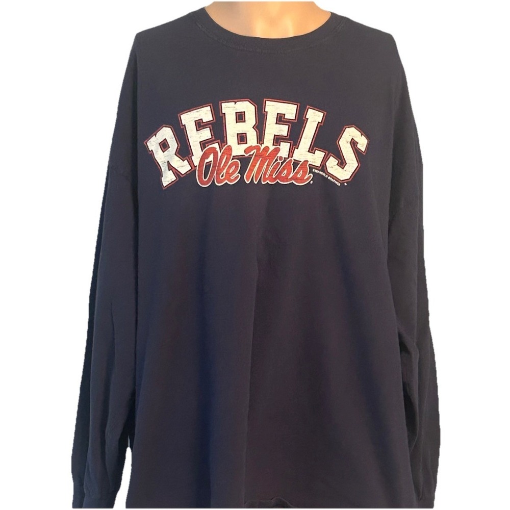 Ole Miss Men's 3XL Long Sleeve T-Shirt XXXL Gildan Heavy Cotton